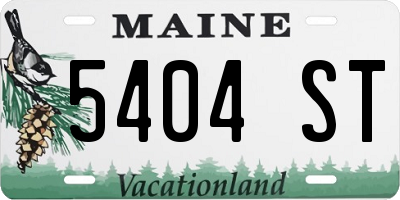 ME license plate 5404ST