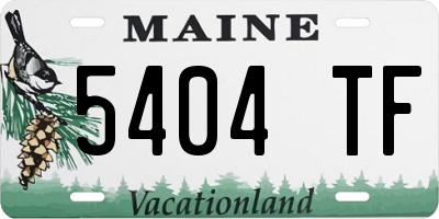 ME license plate 5404TF