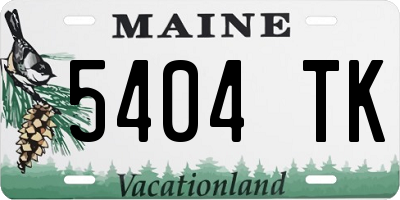 ME license plate 5404TK