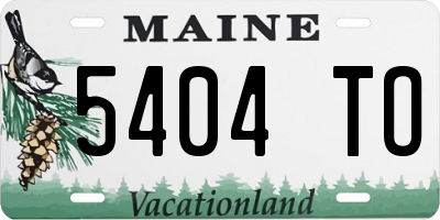 ME license plate 5404TO