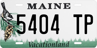 ME license plate 5404TP
