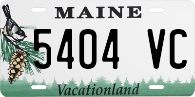 ME license plate 5404VC