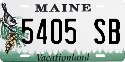 ME license plate 5405SB