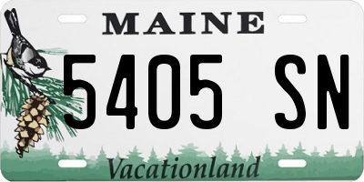 ME license plate 5405SN