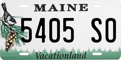 ME license plate 5405SO