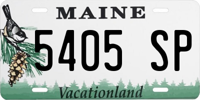ME license plate 5405SP