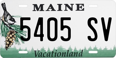 ME license plate 5405SV