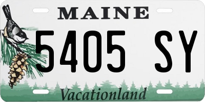 ME license plate 5405SY
