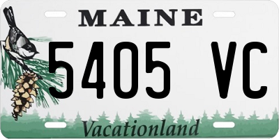ME license plate 5405VC