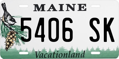 ME license plate 5406SK
