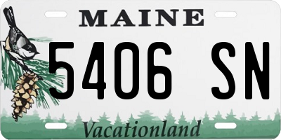 ME license plate 5406SN