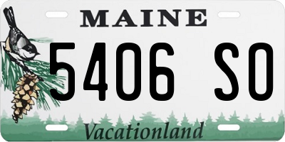 ME license plate 5406SO