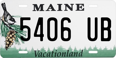 ME license plate 5406UB