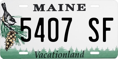 ME license plate 5407SF