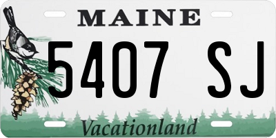 ME license plate 5407SJ