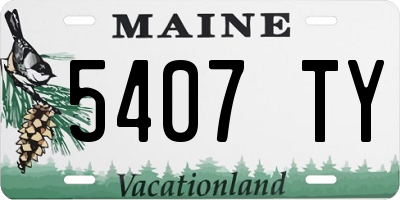 ME license plate 5407TY