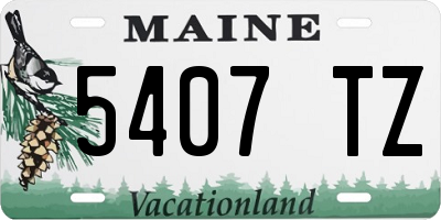 ME license plate 5407TZ
