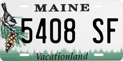 ME license plate 5408SF