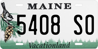 ME license plate 5408SO