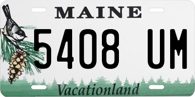 ME license plate 5408UM