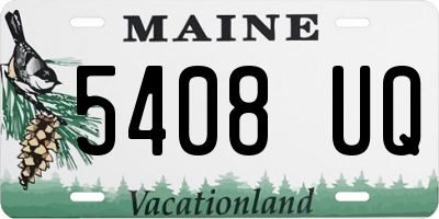 ME license plate 5408UQ