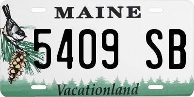 ME license plate 5409SB