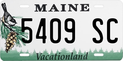 ME license plate 5409SC