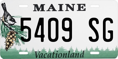 ME license plate 5409SG