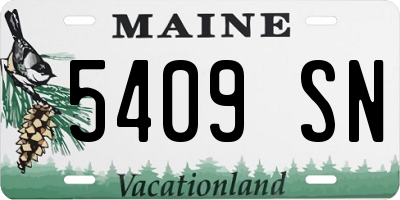 ME license plate 5409SN