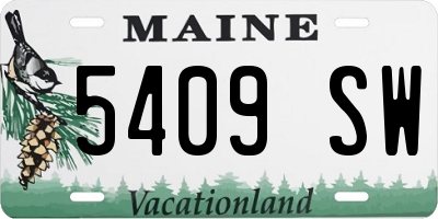ME license plate 5409SW
