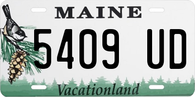 ME license plate 5409UD