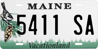 ME license plate 5411SA