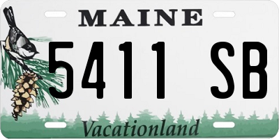 ME license plate 5411SB