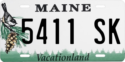 ME license plate 5411SK
