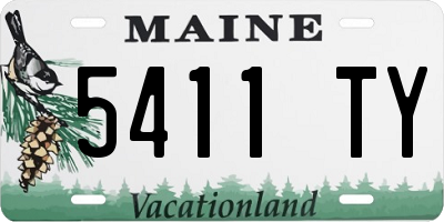 ME license plate 5411TY