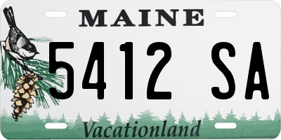 ME license plate 5412SA