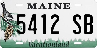 ME license plate 5412SB