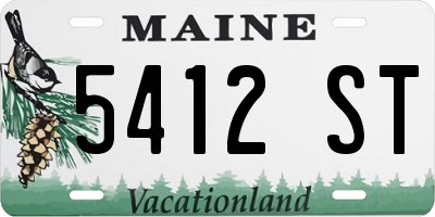ME license plate 5412ST