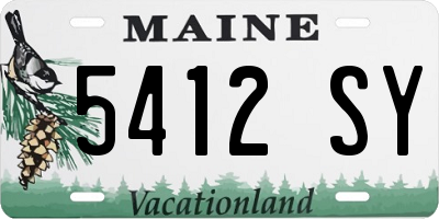 ME license plate 5412SY