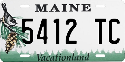 ME license plate 5412TC