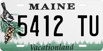 ME license plate 5412TU