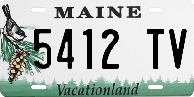 ME license plate 5412TV