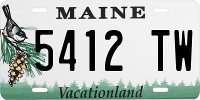 ME license plate 5412TW