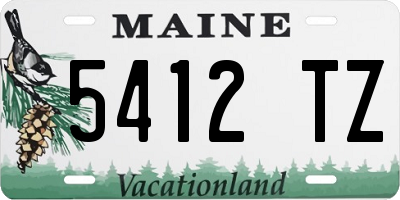 ME license plate 5412TZ