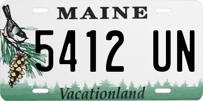 ME license plate 5412UN