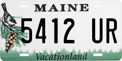 ME license plate 5412UR