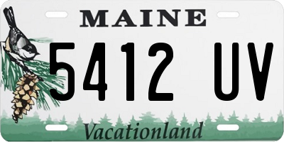 ME license plate 5412UV