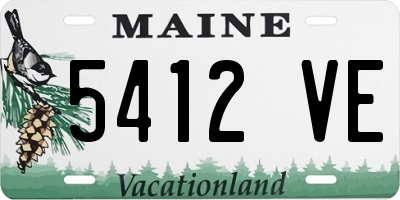 ME license plate 5412VE