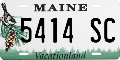 ME license plate 5414SC