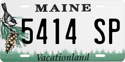 ME license plate 5414SP